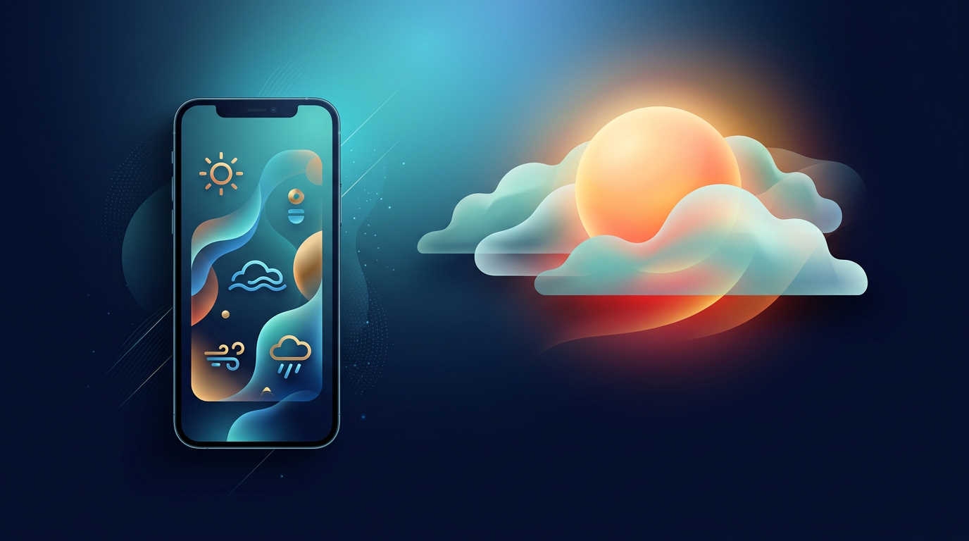 Soft clouds and sun glow suggesting weather at a glance